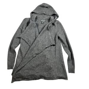 Cynthia Rowley Gray 100% Merino Wool Open Cardigan Sweater Women Size M